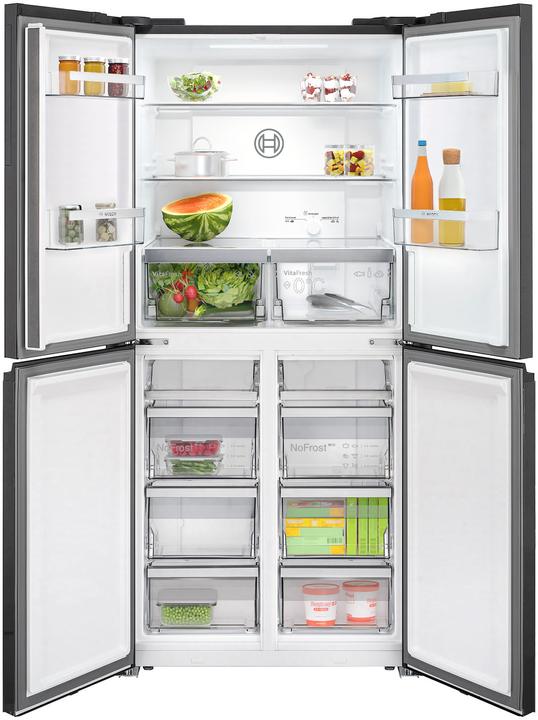 Actual product image Bosch Hausgeräte Series 4, multi-door fridge-freezer, glass front, 189.5 x 85.5 cm, black, KMC85LBEA (547 l)