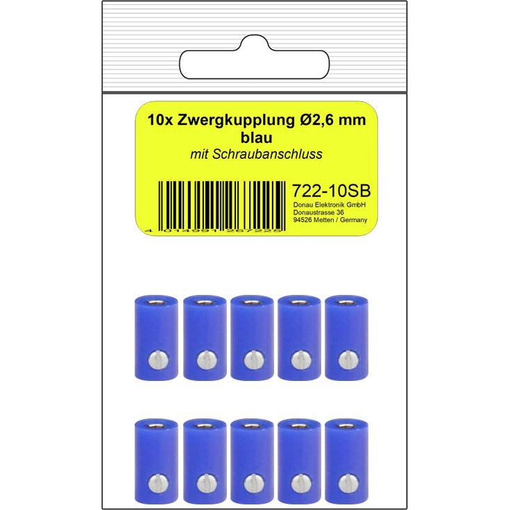 Donau 10 ZWERGKUPPLUNG 2,6mm blau, Elektronikkabel + Stecker, Blau
