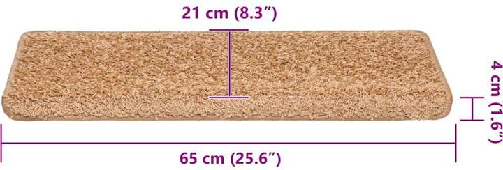 Actual product image vidaXL Step mats 30 pcs. 65x21x4 cm Beige (65 x 21 x 4 cm)