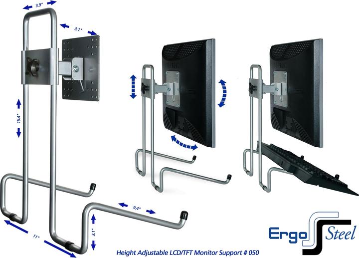 Image du produit R-Go Tools Pied TV/écran Flex argenté (Tables, 27")