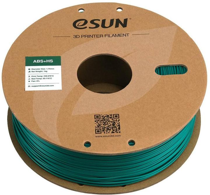 Image du produit eSUN EABS+HS 1,75mm GREEN 1kg (ABS, 1.75 mm, 1000 g, Vert)