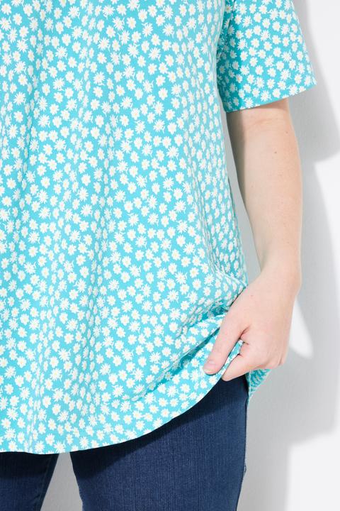 Immagine prodotto Ulla Popken T-shirt dal taglio svasato con pieghe decorative, scollo a V e mezze maniche (62)