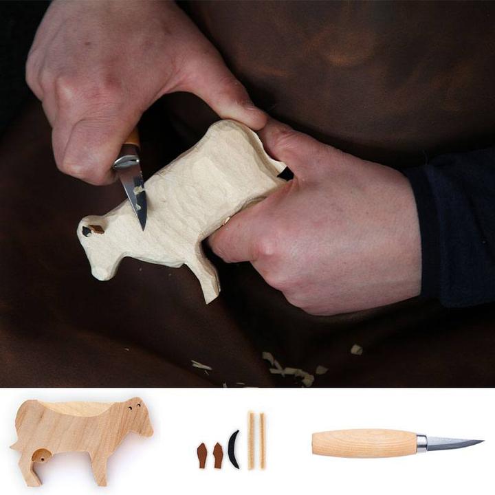 Immagine prodotto Naturzone Holzschnitz-Set Kuh (6 cm)