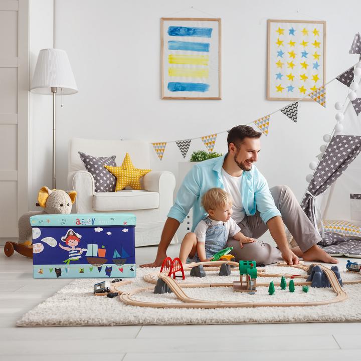 Image du produit Relaxdays Tabouret coffre jouet pouf enfant