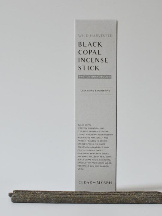 Actual product image Cedar and Myrrh Incense sticks hand-rolled Black Copal