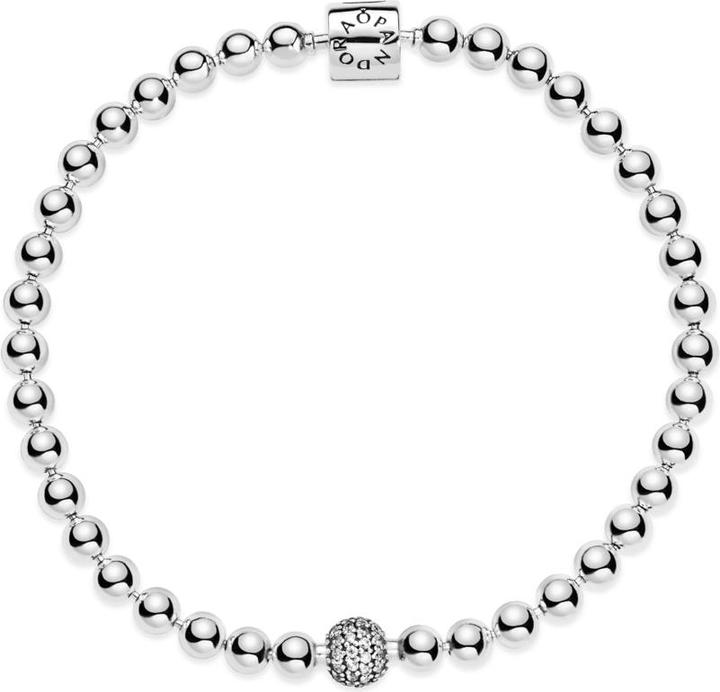 Immagine prodotto Pandora Bracciale perline e pavé (17 cm, Argento 925)