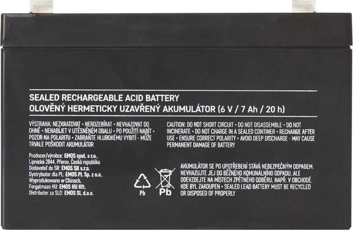 Produktbild Emos Wartungsfreier Blei-Akku 6 V/7 Ah (6 V, 7 Ah)
