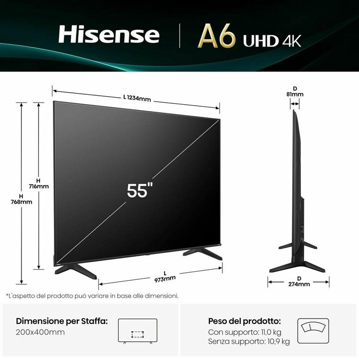 Produktbild Hisense TV 55A6Q (55", LED, UHD)