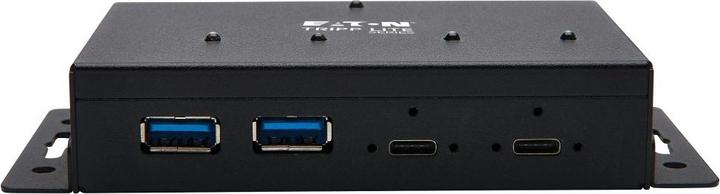 Actual product image Eaton Industrial-Grade 4-Port USB Hub USB 3.1 Gen 2 10Gbps 2 USB-A & 2 USB-C Ports 15kV ES (USB-C, 4 ports)