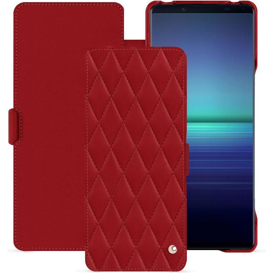 Noreve Lederschutzhülle horizontal (Sony Xperia 1 V), Smartphone Hülle, Rot