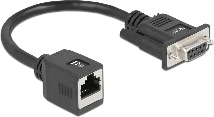Actual product image Delock Serial RS-232/422/485 Adapter DB9 female to RJ45 female (0.20 m)