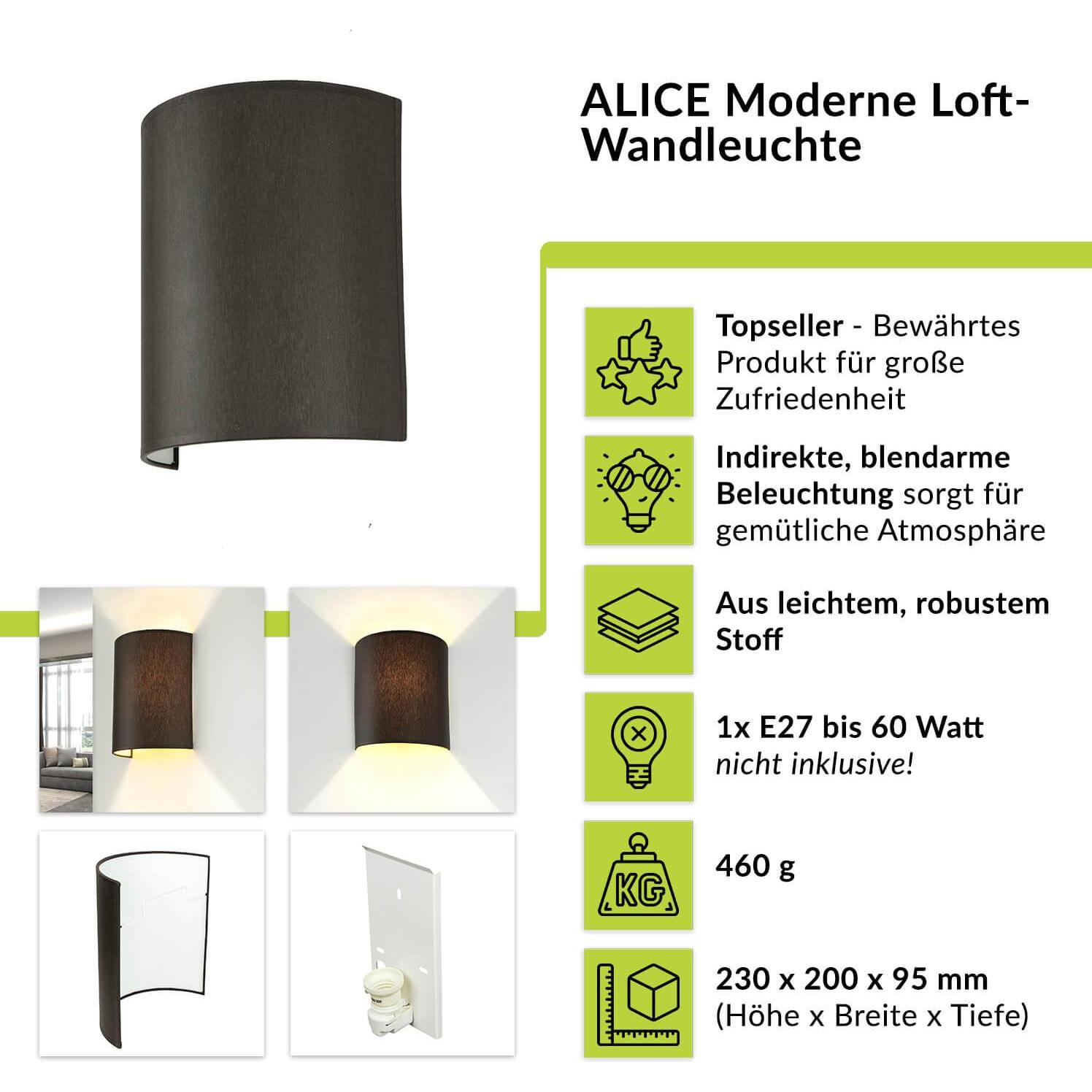 Thumbnail - Licht-Erlebnisse, Wandleuchte + Deckenleuchte, Alice (E27)