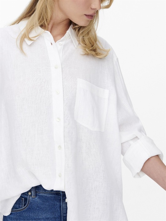 Actual product image Only Plain linen mix shirt (M)