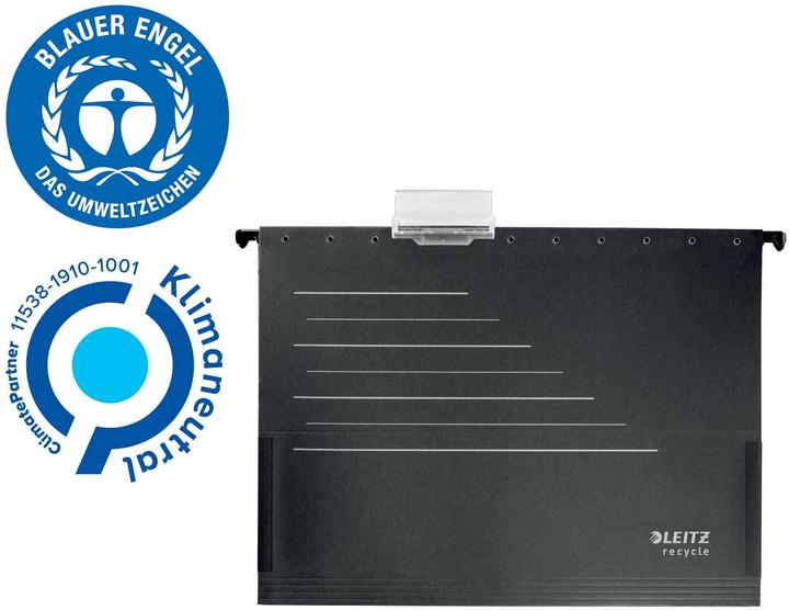 Immagine prodotto Leitz Sacchetti sospesi ALPHA® recycle 1922 nero (A4, 10x)