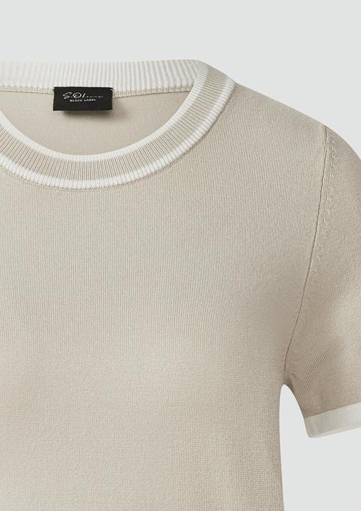Produktbild s.Oliver Strickpullover Kurzärmeliger Strickpullover mit Kontrastdetails (40)