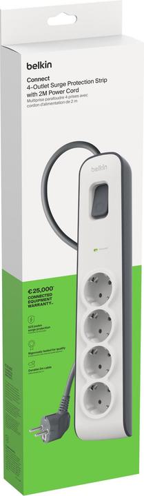 Produktbild Belkin Steckdosenleiste 4-fach 2 Meter Netzkabel BSV400vf2M-V2 (4 x, 2 m)