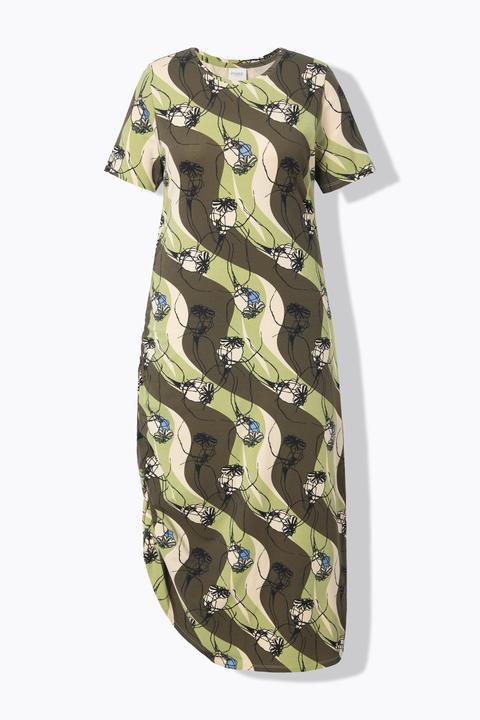 Produktbild Ulla Popken Jersey-Maxikleid, Rundhals, Halbarm (54)