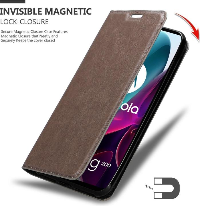 Actual product image Cadorabo Book Invis. Magnet sleeve (Motorola Moto G200 5G)