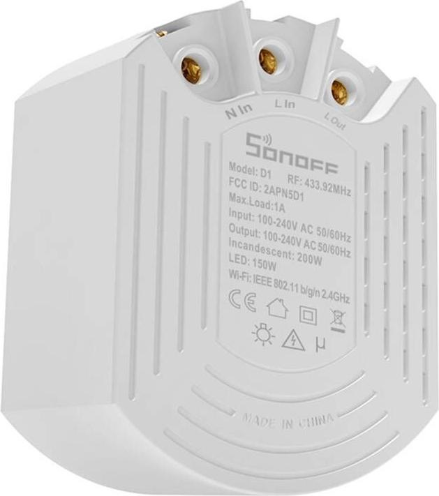 Actual product image Sonoff Smart Dimmer Switch D1 with RM433R2 remote (Dimming actuator)