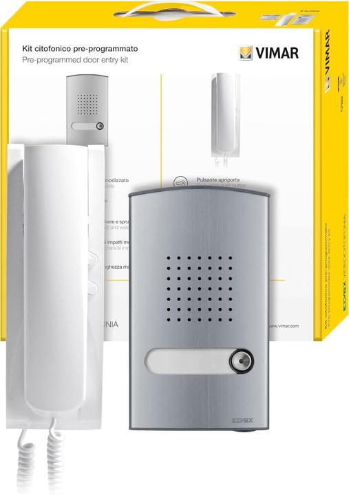 Actual product image Vimar Two-Wire Intercom Plus with Audio Devices, Single-Family Audio Plate, and Two-Button Intercom