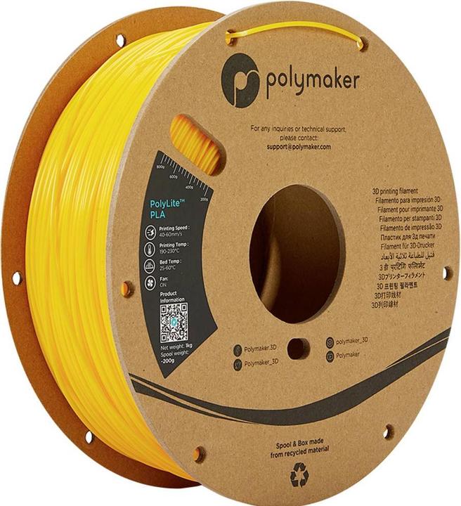 Produktbild Polymaker PA02022 PolyLite Filament PLA 2.85 mm 1000 g Gelb 1 St. (PLA, 2.85 mm, 1000 g)