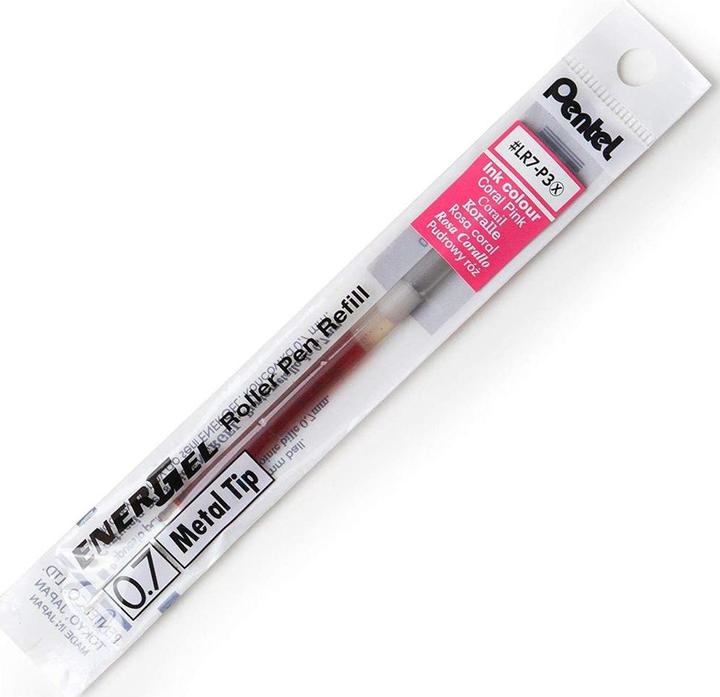 Actual product image Pentel Cartridges EnerGel 0.7mm LR7P3X coral (Orange, 0.70 mm, 1 pcs.)