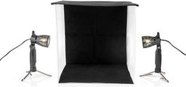 Produktbild Nedis Foto Studio Kit | 400 lm | Faltbar | Hintergründe inkl. | Tragetasche enthalten | Schwarz (Faltreflektor, 43 cm)