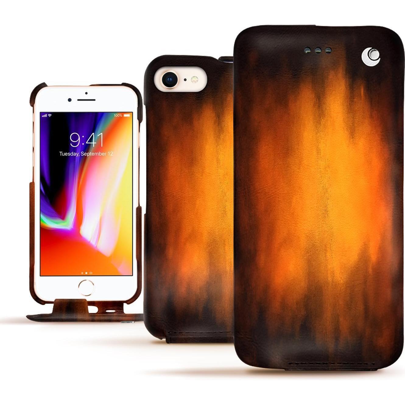 Thumbnail - Noreve Lederschutzhülle vertikal (Apple iPhone 8), Smartphone Hülle, Violett