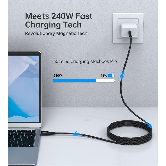 Image du produit Choetech XCC-1051 Câble USB-C vers USB-C, PD 240W 1.8m (noir) (1.80 m, USB 3.1, 240 W)