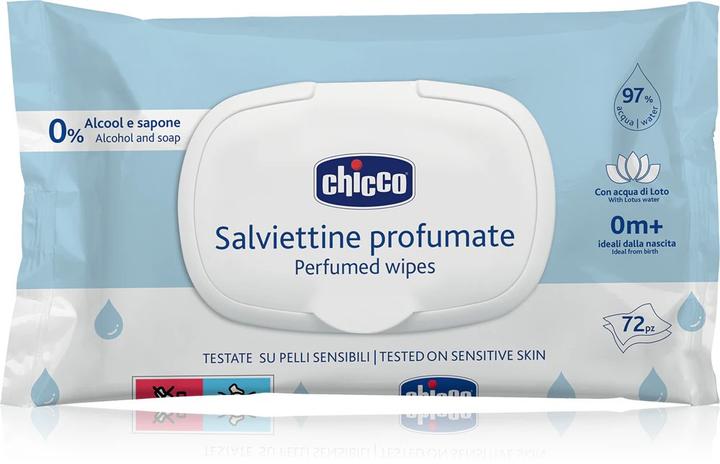 Actual product image Chicco Cleaning wipes, with flip cover, 72 pcs - 0m+
