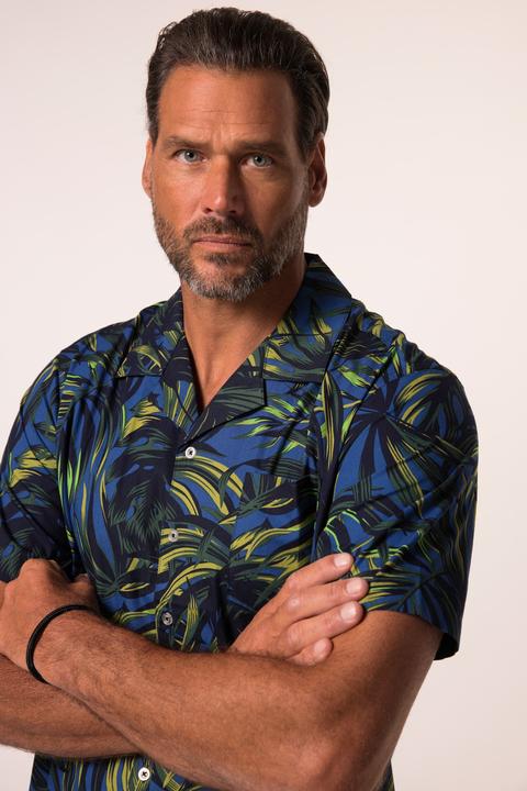 Actual product image JP1880 JP 1880 shirt, short sleeve, all-over print, Cuba collar, Cuba fit, up to 8 XL (XL)