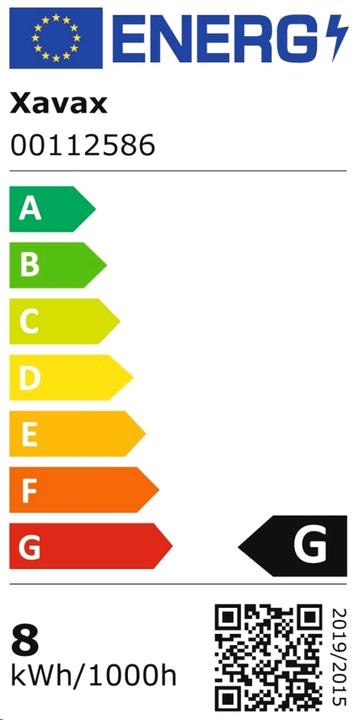 Energy Label Xavax Line lamp (S14s, 640 lm, 1x)
