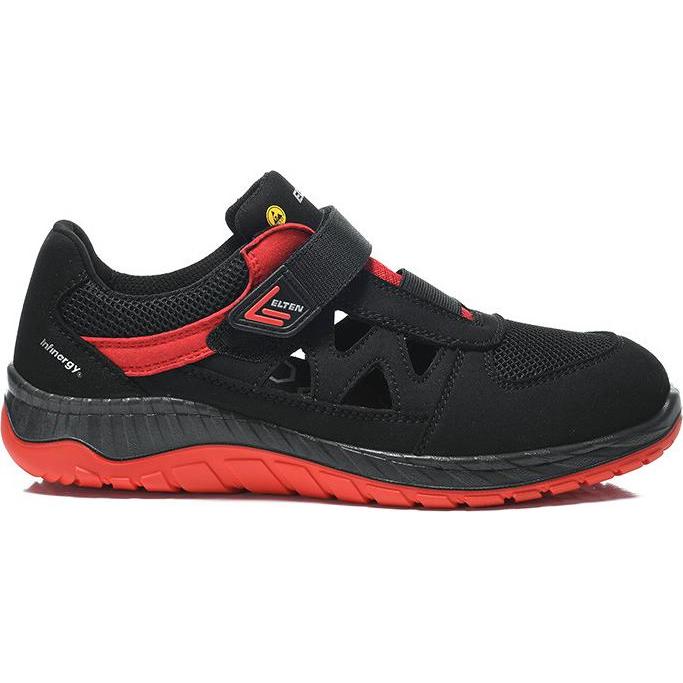 Thumbnail - Elten, Sicherheitsschuhe, Shoes Lonny Red Easy ESD S1P, black / red 45 (S1P, 45)