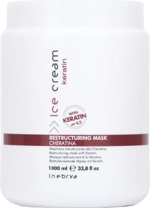 Actual product image Inebrya Ice Cream Keratin Restructuring Mask Restruktura ni Maska S Keratinem 1000ml (1000 ml)
