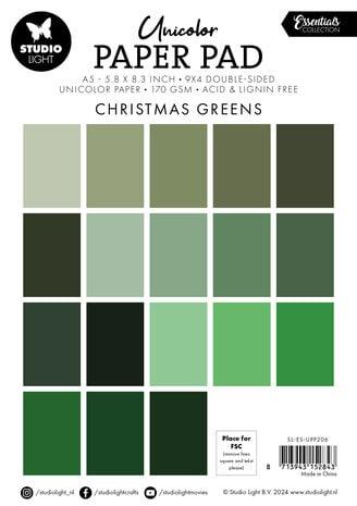 Nährwerte und Zutaten art by marlene Unicolor Papierblock "Christmas Greens" 36 Blatt Essentials (36 x)