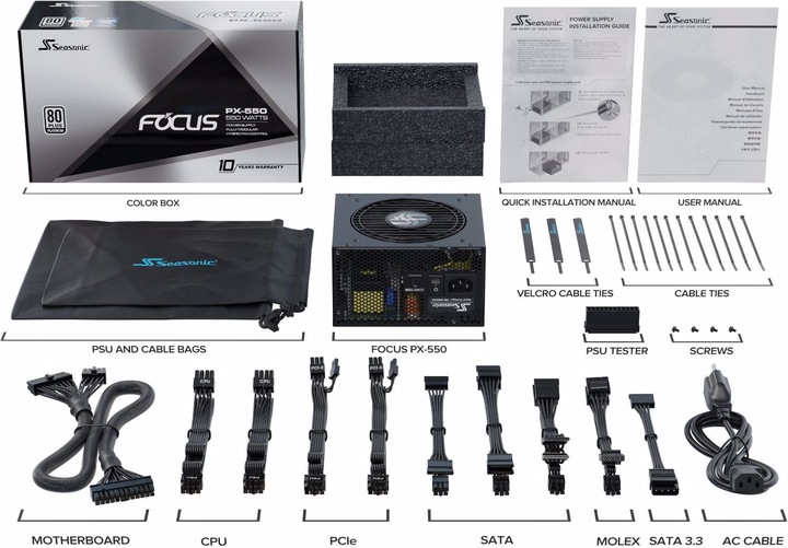 Actual product image Seasonic Focus PX (550 W)