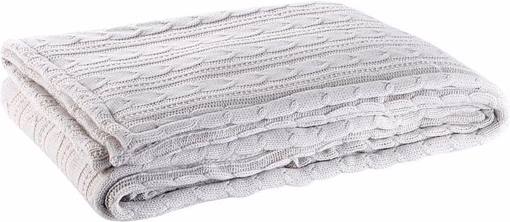 Wilson Gabor Bedspread in knitted cable design with woven fur underside (180 x 150 cm)