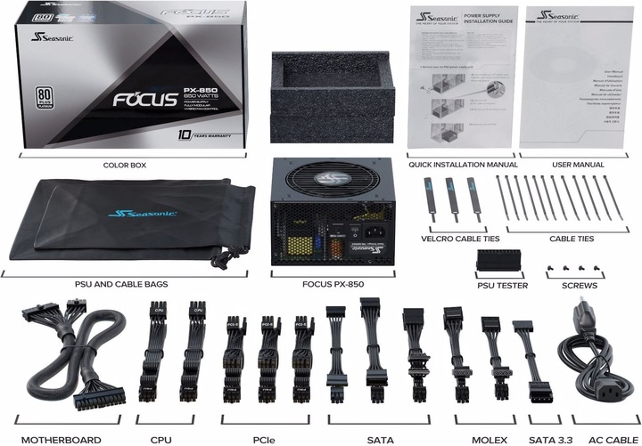Actual product image Seasonic Focus PX (850 W)