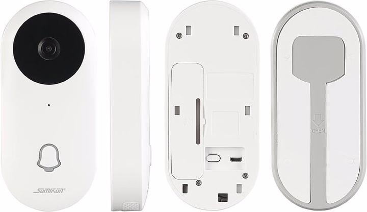 Produktbild Somikon WLAN-HD-Video-Türklingel mit App, Gegensprechen, 156°-Bildwinkel und Akku (WLAN)