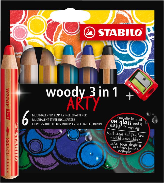 Produktbild STABILO Woody 3 In 1 6er Etui Arty (Mehrfarbig, 6 x)