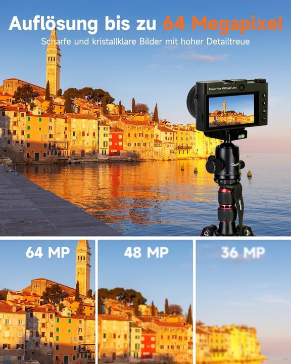 Productafbeelding Rollei Powerflex X8 dubbele lens (38 - 310 mm, 64 Mpx, 1/2.8")