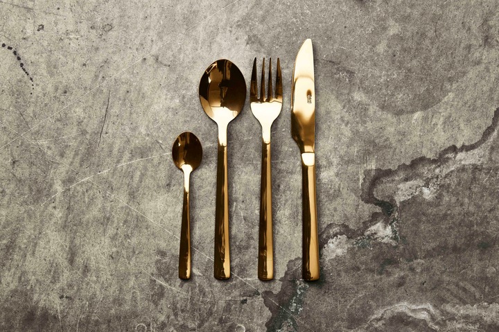 Produktbild RAW Cutlery set - Dishwasher safe - Gold - 24 pcs (15827) (24 Stück, Besteck Set)