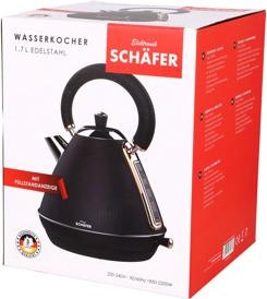 Produktbild Schäfer IT-Systems Retro Wasserkocher 1.7 Liter Schwarz (1.70 l)