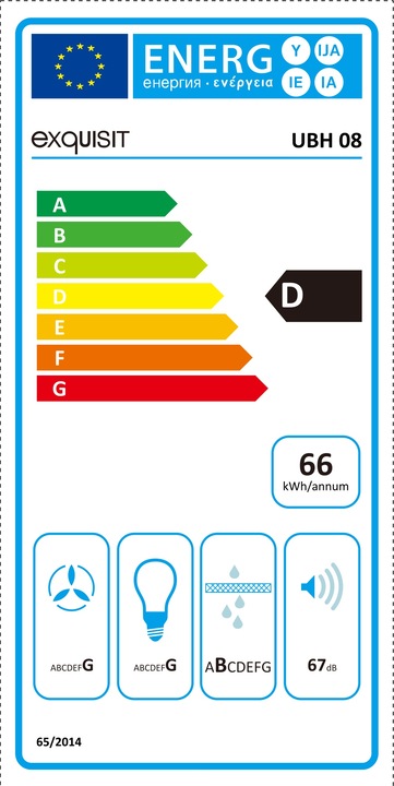 Label énergétique Exquisit UBH 08 (Hotte à tiroir)