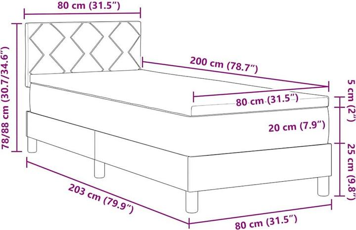 Actual product image VidaXL Box spring bed (80 x 200 cm)