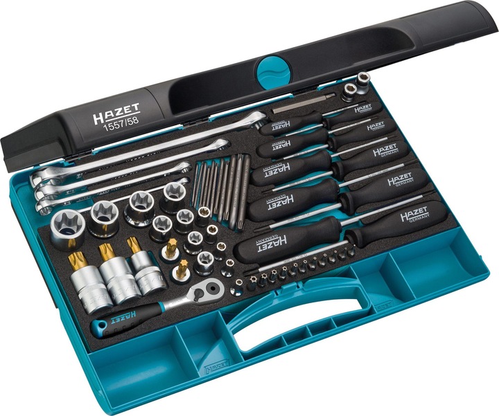 Actual product image HAZET Tool set ∙ TORX 1557/58 ∙ Square, hollow 6.3 mm (1/4 inch), Square, hollow 10 mm (3/8 inch),…