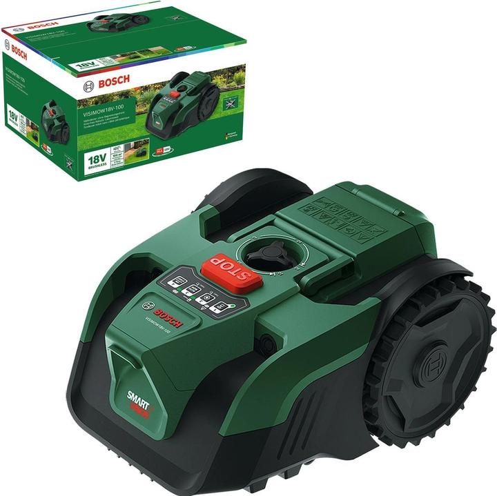 Actual product image Bosch Home & Garden VisiMow 18V-100 Solo (100 m², Without boundary wire)