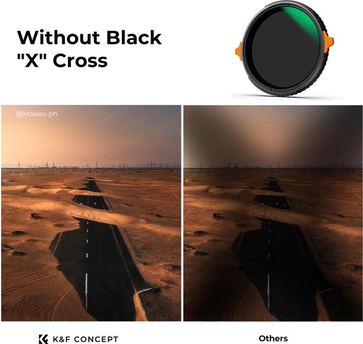 Produktbild K&F Concept 72mm 2-in-1 Variable ND4-ND64 (2-6 Stop) & CPL Filter, Green Coated, Anti-Scratch (Nano-X Series) (72 mm, ND- / Graufilter, Polarisationsfilter)