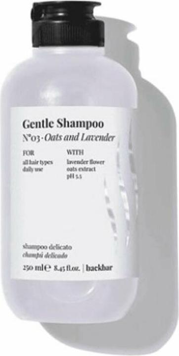 Actual product image Farmavita BACK BAR gentle shampoo nº03-oats&lavender 250 ml (250 ml, Liquid shampoo)