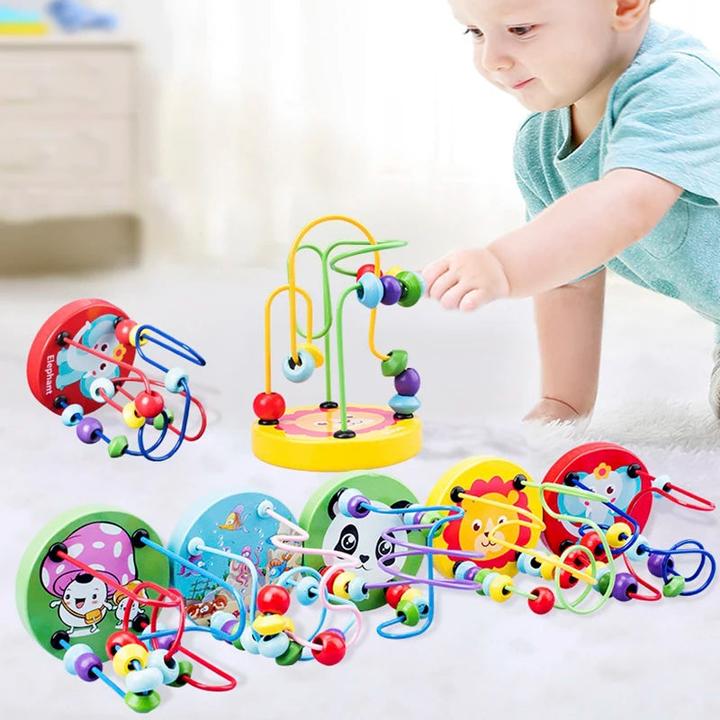 Actual product image Activity Board Baby wooden toys 3D children's educational early learning wooden rainbow building blocks toy for